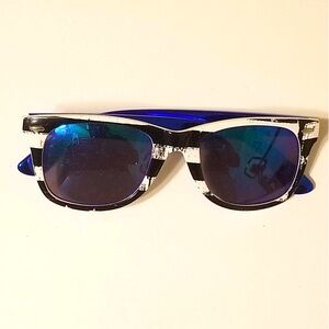 Striped 4th of July Blue, Black and White Sunglasses